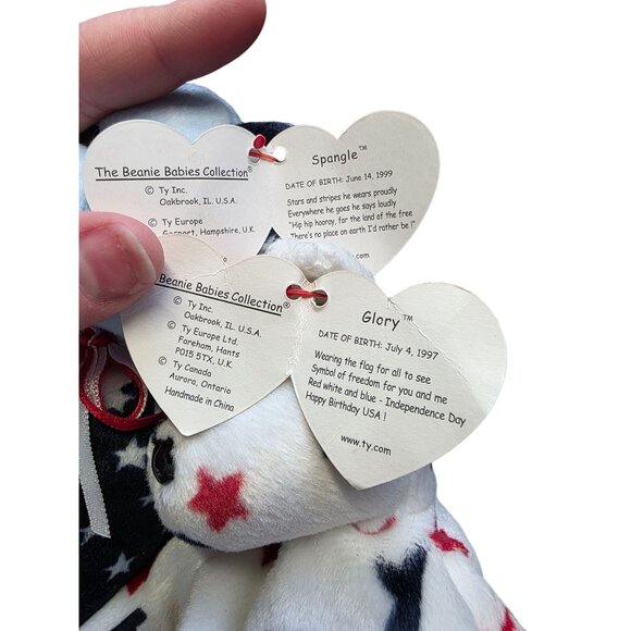 Ty Beanie Babies Patriotic-Themed Red White & Blue Bears - Picture 8 of 8